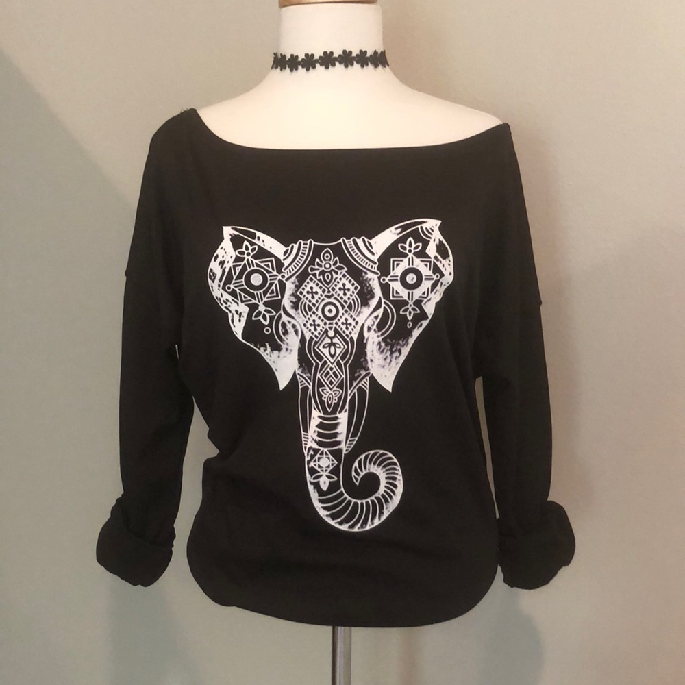 🐘 Black Stretch Pullover - One Size Fits MOST